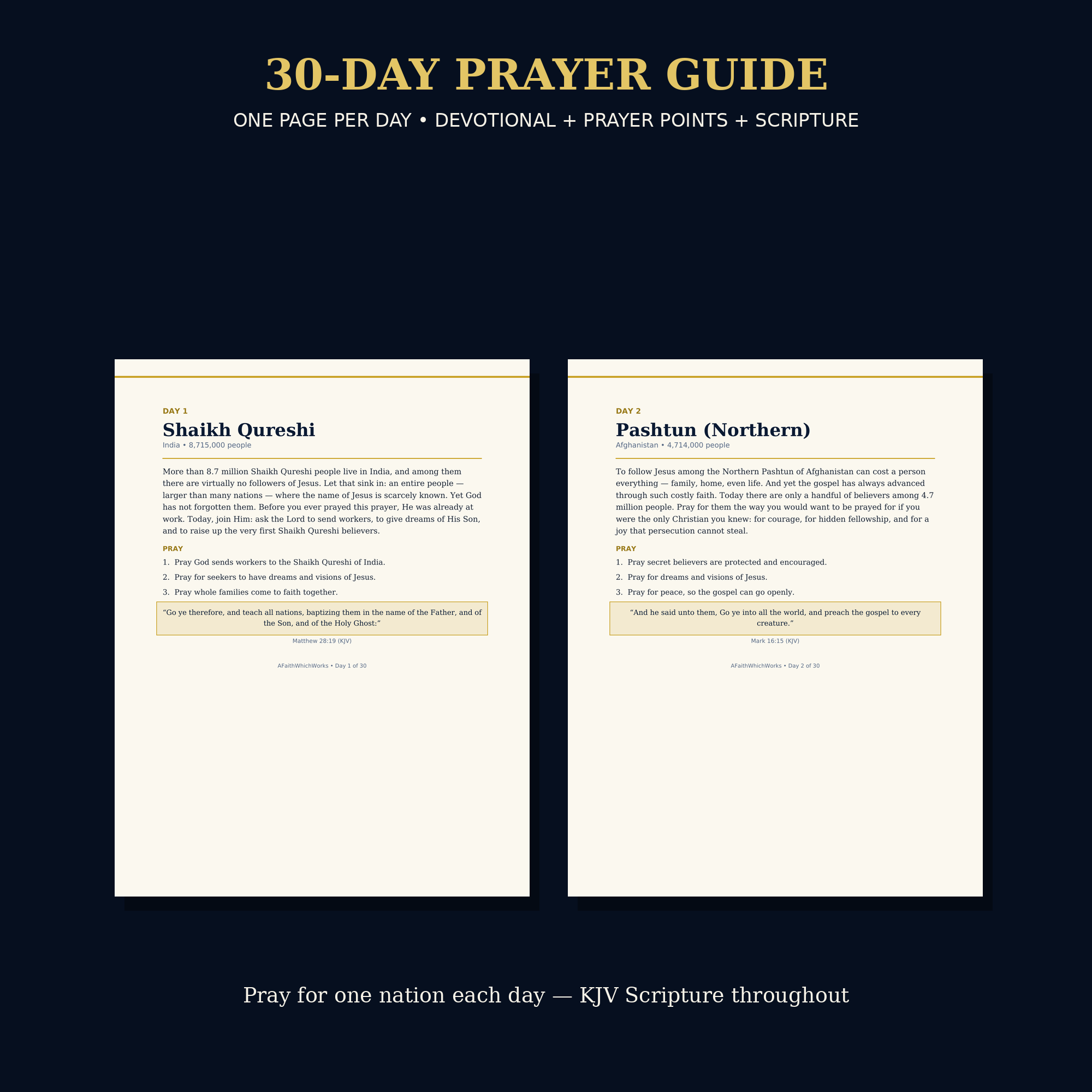 30-day prayer guide pages